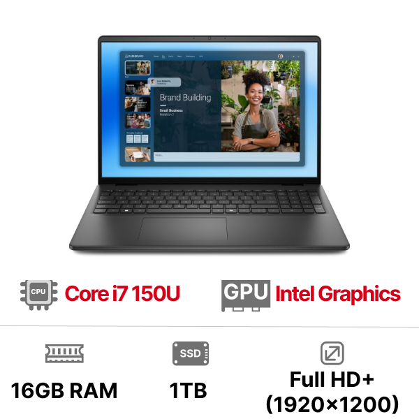 Laptop Dell 16 DC16250-C7U161W11BLU (Core 7 150U| 16GB| 1TB| OB| 16 WUXGA Cảm Ứng| Win11+Office)