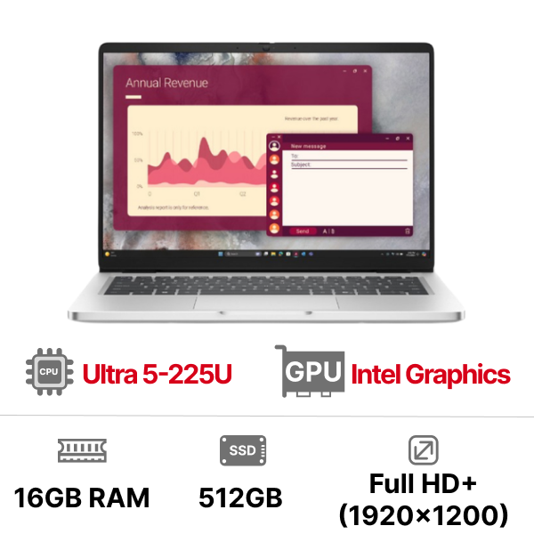 Laptop Dell Pro 14 PC14250 (Ultra 5-225U| 16GB| 512GB SSD| 14 inch FHD+| Win11)