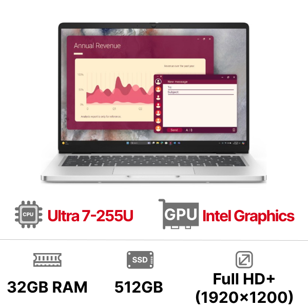 Laptop Dell Pro 14 PC14250 (Ultra 7-255U| 32GB| 512GB SSD| 14 inch FHD+| Win11)