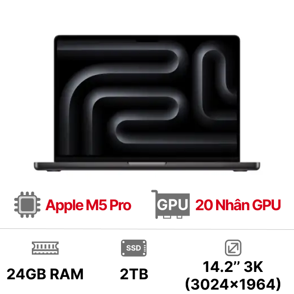 MacBook Pro M5 Pro 2026 14 inch 18CPU 20GPU 24GB 2TB