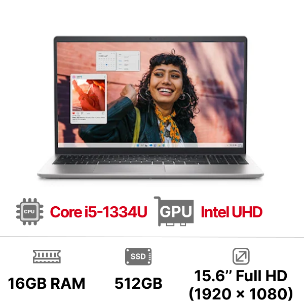 Laptop Dell Inspiron 15 3530 N3530 N3530-i5U165W11SLU i5-1334U| 16GB| 512GB| 15.6inch FHD| OB| Win11+Office