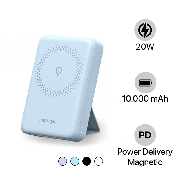 Pin sạc dự phòng Innostyle 10.000 mAh 20W PowerMag 2 in 1 Stand Qua Sử Dụng