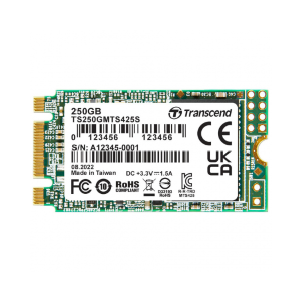 Ổ cứng SSD gắn trong Transcend MTS425S 250GB M.2 2242 SATA III 3D-NAND upto 500MB s (TS250GMTS425S)