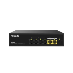 Switch Tenda 4-Port PoE công suất 45W, 2-Port Uplink S106PC