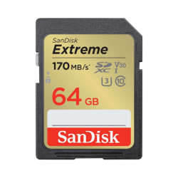 Thẻ nhớ SD Sandisk Extreme U3 V30 UHS-I 64GB 170MB/s (SDSDXV2-064G-GNCIN)